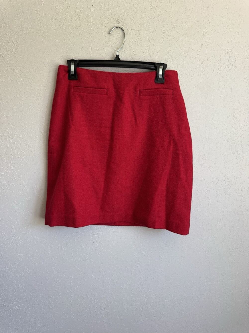 Talbots Red Wool Blend Pencil Skirt Womens 6P Academia Career Workwear Preppy